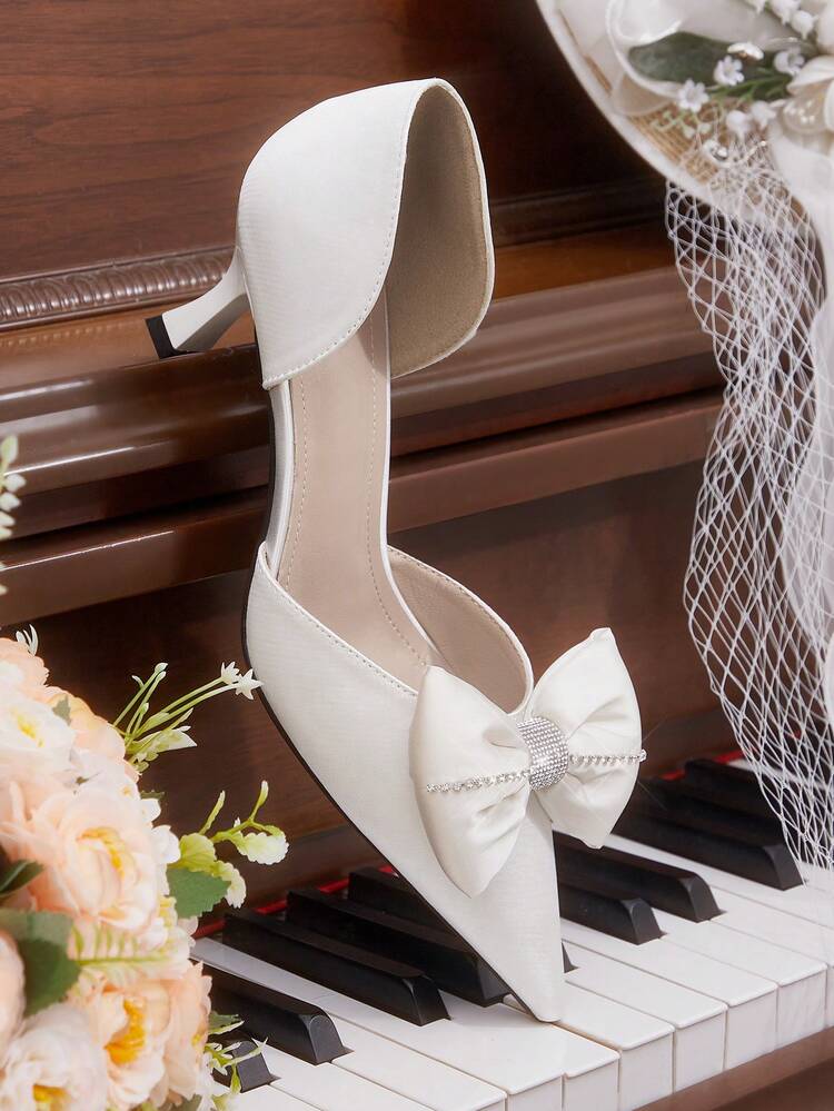 CUCCOO HITCHD Bow Decor Casual Solid Color Women Pumps Valentine's Day