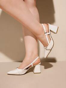 CUCCOO CURVES Bombas versátiles y amplias de ajuste simple para el transporte de mujeres - Blanco - Ver 3