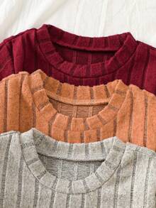 SHEIN Vintaside Kids 6pcs/Set Unisex Baby Casual All-Match Graphic Print Long Sleeve Top And Pants Set, Comfortable Soft Fabric Suitable For Infants - Multicolor - View 4