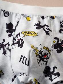 SHEIN Felix The Cat Young Boy 3pcs Soft Breathable Cartoon Cat Print Boxer Briefs - Multicolor - View 10