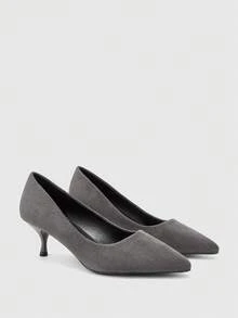 CUCCOO BIZCHIC Zapatos de tacón de punta elegantes para mujeres para ir al trabajo - Gris - Ver 7