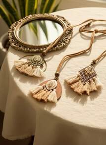Cirelle Bohemian Long Necklace - Retro Exotic Tassel Sweater Chain For Women - Multicolor - View 4