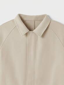 EASEVO Plus Size Men's Fashionable Fleece Overcoat, Autumn/Winter Crop Overcoat For Men Beige - Apricot - View 4