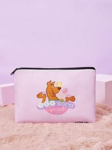 SCOOBY-DOO X SHEIN 1 pieza Bolsa con cremallera para almacenamiento con diseño de cachorro de dibujos animados y letras - Multicolor - Ver 1
