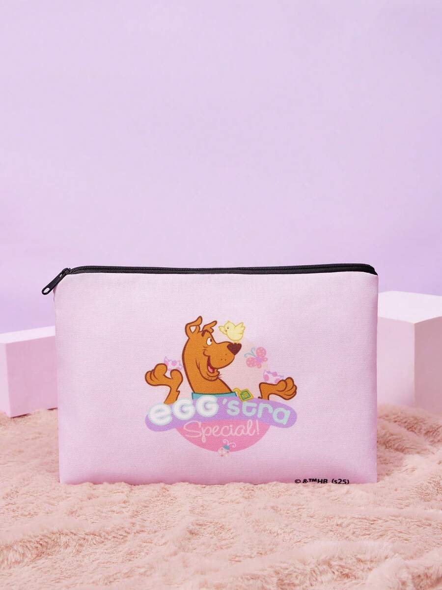 SCOOBY-DOO X SHEIN 1 pieza Bolsa con cremallera para almacenamiento con diseño de cachorro de dibujos animados y letras - Multicolor - Ver 1