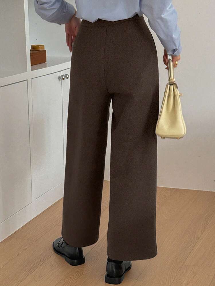 Women's Casual Straight Leg Pants With Pockets, Autumn New Arrival Business Casual Woman