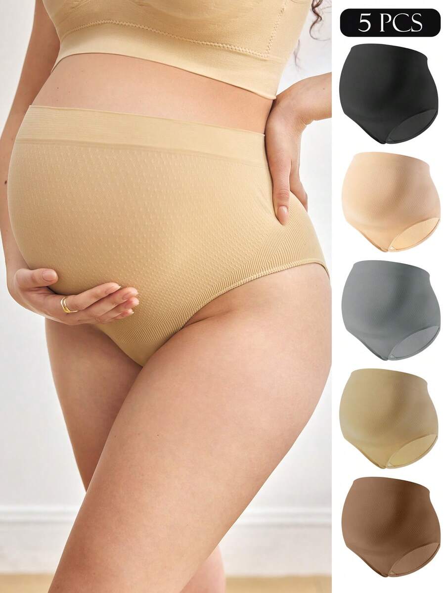 Moonlight&Mama 5pcs/Set Comfortable Minimalist Maternity Underwear - Multicolor - View 1