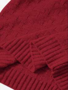 秋冬季男童休闲半拉链套头针织长袖毛衣 - 紅色 - 查看 6