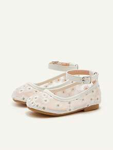 Cozy Pixies 1 Pair Spring/Summer Lace Cute Wedding Party Net Flat Princess Shoes For Girls - White - View 5