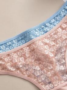 12pcs/Set Romantic Sexy Lace Patchwork Luxury Fabric Women's Thong Panties - Multicolor - View 5