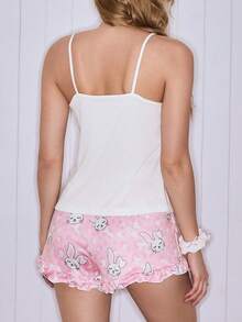 SweetSlumber Valentine's Day Cute Ins Rabbit & Leopard Print Women Pajama Set - Pink - View 2