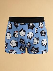 SHEIN Felix The Cat 3pcs/Pack Young Boy Cute Cartoon Pattern Contrast Waist Comfortable Trunks - Multicolor - View 6