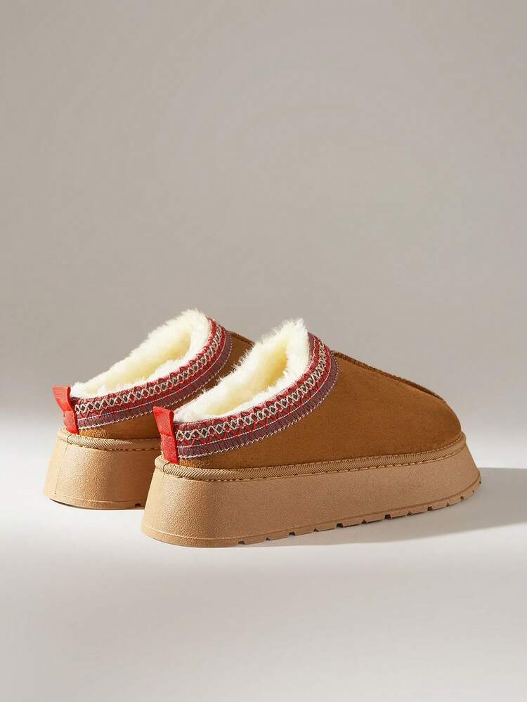 Solecia Comfortable Thick Sole Warm Women's Snow Boots For Christmas - Khaki - View 5