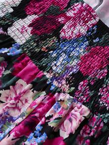 Franclia 大码女式碎花雪纺连衣裙和优雅开衫两件套，夏季 - 紫色 - 查看 7