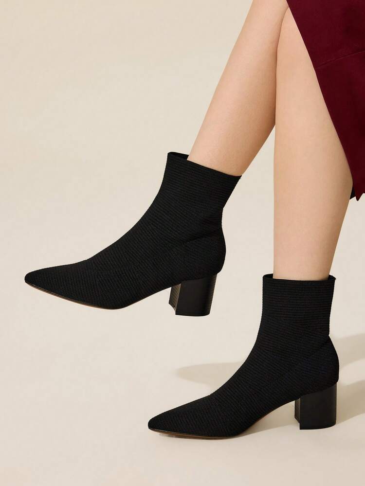CUCCOO BASICS Casual Commute Minimalist Solid Color Chunky Heel Women Ankle Boots For Christmas