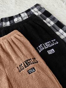 Dream Adore 3pcs/Set Women Plush Casual Pajama Pants - Camel - View 6