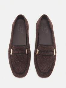 CUCCOO CURVES Women's Fashionable Versatile Commuter Casual Wide Fit Flats For Christmas - Coffee Brown - View 2