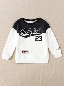 Casuvi Kids 2pcs/Set Toddler Boys' Street Casual Graphic Print Crew Neck Long Sleeve Sweatshirt And Cargo Pants, Suitable For All Seasons - White - View 10