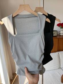 Comfortcana 2入組/套內墊免費性感修身女士背心