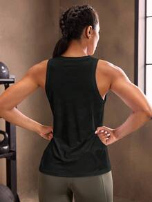 Powerista Camo Print Sports Tank Top - Black - View 2