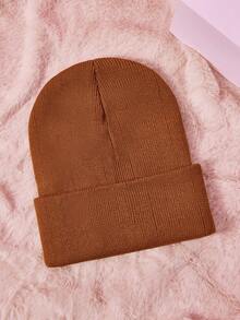 SCOOBY-DOO X SHEIN 字母和卡通人物图案白色针织帽