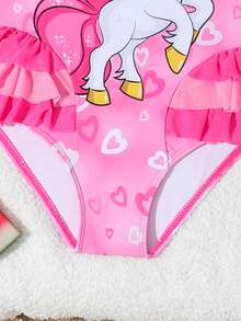 SHEIN Bộ đồ bơi liền thân hai mảnh in hình kỳ lân cho bé gái, 2 mảnh, màu hồng dễ thương, hình trái tim, kỳ lân, bộ đồ bơi kỳ lân cho bé gái, đồ bơi kỳ lân cho bé gái, bộ đồ bơi cho bé gái 2 tuổi, đồ bơi cho bé gái cỡ S 2-6 tháng, đồ bơi kỳ lân cho bé gái 2 tuổi, đồ bơi hình cá ngựa, đồ bơi liền thân cho bé gái, đồ bơi dễ thương cho bé, đồ bơi xếp nếp cho bé, đồ bơi xếp nếp cho bé gái, đồ bơi kỳ lân cho bé gái. - Hồng - Xem 6