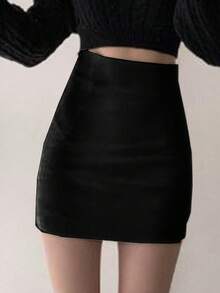 Dazy Tall Tall Women's Elegant, Sexy, Casual Super Skirt - Black - View 3