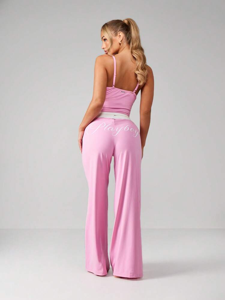 Missguided x Playboy Wrap Cami Top And Wide Leg Pant Set