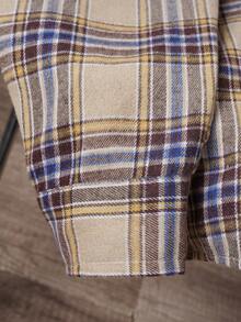 Manfinity Joysei Camisa casual de manga larga con botones y cuadros amarillos para hombre, otoño - Multicolor - Ver 5