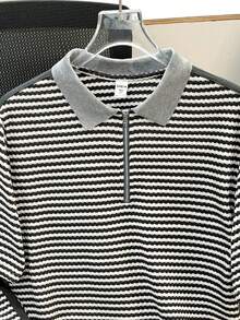 SHEIN 2件套青少年男童宽松休闲纹理面料Polo衫，带领，短袖 - 彩色 - 查看 6