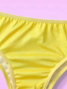 Notgurli 2pcs Bra + Panty Set, Underwire Lift & Enhance, Chocolate Chip & Print, Cute & Playful Women's Lingerie Set - Yellow - View 5