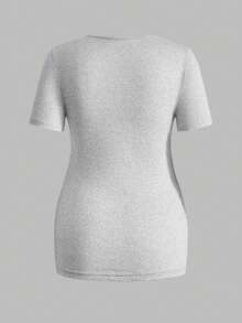 Modmama 孕妇纯色圆领短袖休闲哺乳上衣