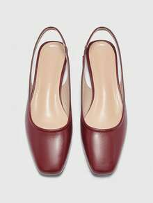 CUCCOO BIZCHIC Women Square Toe Casual Flat Shoes For Christmas - Red - View 1