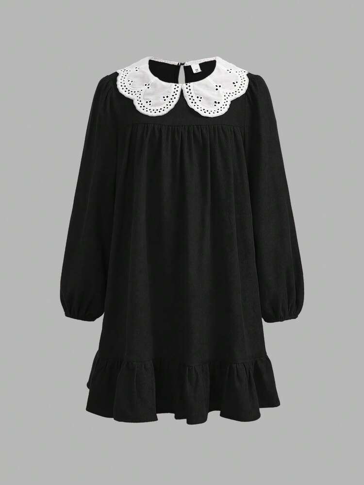 black lace peter pan collar dress Vintage Dark Academia Peter Pan Collar Dress M I Retro Fairy