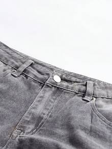 StoneGrade Quần Jeans Ống Đứng Túi Đơn Sắc Thường Ngày Cho Nam - Xám - Xem 4