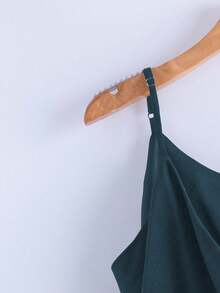 GlowEve 女士时尚休闲V领褶皱裹身蝴蝶结腰带A字吊带衫 - 藏蓝色 - 查看 5