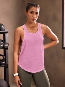 Powerista Camiseta sin mangas de mujer con músculo de unicolor para verano - Rosa - Ver 4