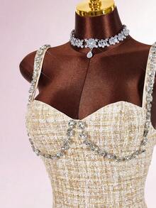 Amplova 水钻装饰低腰喇叭迷你连衣裙 - 彩色 - 查看 4