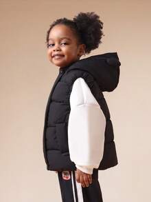 SUMWON Hooded Puffer Vest Winter Quilted Sleeveless Jacket With Zip Closure And Side Pockets Vacation - Black - View 7