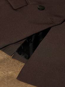 Aveloria Modichic Women's Lapel Collar Loose Long Sleeve Blazer Jacket With Dual Waist Belts - Coffee Brown - View 7