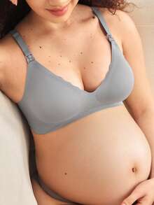 Moonlight&Mama 2pcs Maternity Solid Color Arched Nursing Comfortable Bras - Multicolor - View 5