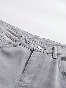 StoneGrade Men's Solid Color Pocket Casual Simple Long Pants, Daily Wear - Grey - View 4