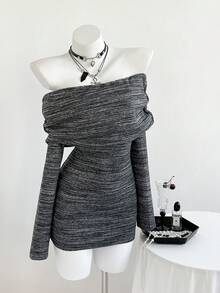 Elamini Women's Fashion Off-Shoulder Fitted Mini Dress