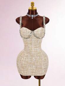 Amplova 水钻装饰低腰喇叭迷你连衣裙 - 彩色 - 查看 1