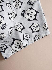 Felix The Cat X SHEIN Men's Comfortable Breathable Soft Cartoon Cat Print Boxer Briefs - Multicolor - View 13