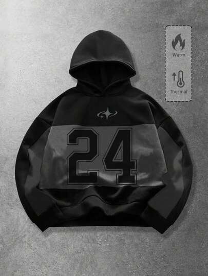 Sudadera con capucha de estilo callejero casual y punk con parches, para otoño/invierno, unisex