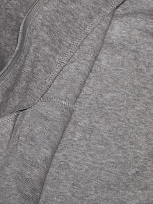 SHEIN ICON Damen Y2K einfarbiger Kapuzen-Reißverschluss-Grafik-Lässig-Vielseitig-Langarm-Sweatshirt, Winter für Frauen Grauer Reißverschluss-Sweatshirt Grau - Grau - Übersicht 12