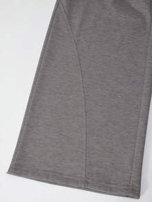 Sparklyn 少女宽松休闲纯色基础款春裤，适合日常通勤、休闲、度假、朋友聚会、街拍，四季皆宜。 - 深灰色 - 查看 5