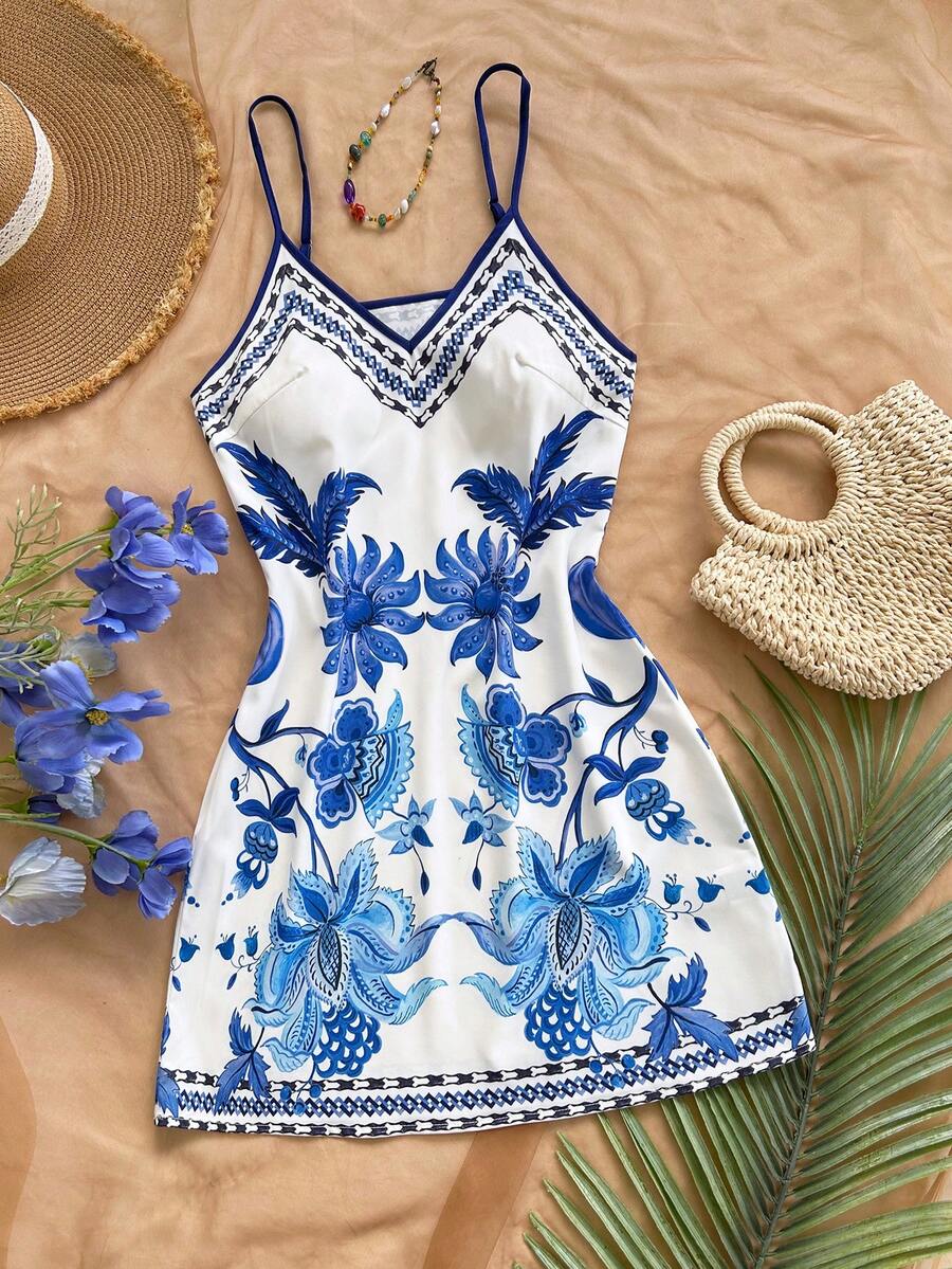 Soleia Vestido camisero casual con estampado floral para vacaciones, vestidos elegantes para mujer, disfraz de carnaval, Día de San Valentín, vestido de verano, vestido de playa, vestido floral, vestidos elegantes para mujer, atuendos de vacaciones para mujer