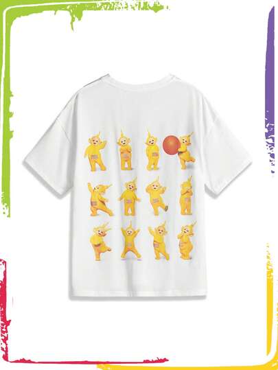 Teletubbies X ROMWE T-shirt ample et mignon pour femmes avec imprimé Laa-Laa